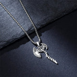 Sterling Silver Viking Axe Pendant Necklace for Men