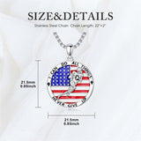 Sterling Silver American Flag Baseball  Basketball Boxing Football Golf Sports Pendant Necklace