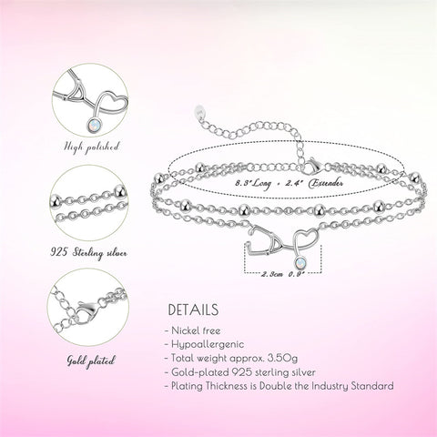 Sterling Silver Multi-layered Animal Anklet