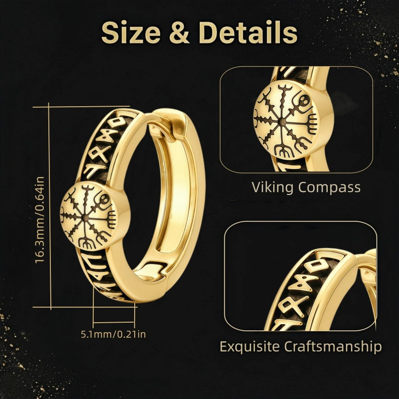 14K Gold Plated Vikings  Celtic Knot Hoop Earrings