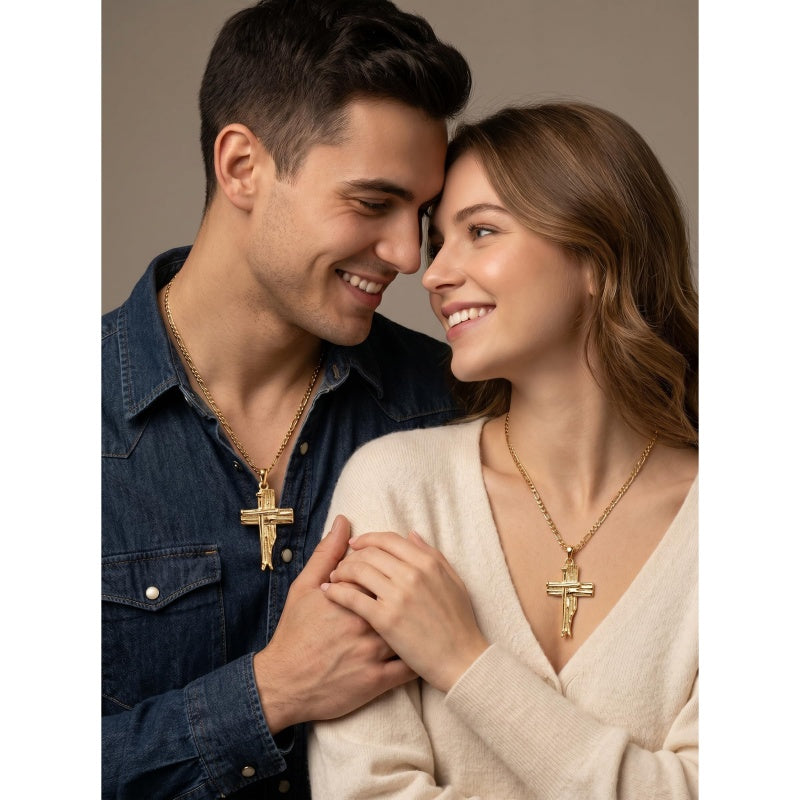 14K Gold Plated Cross Pendant necklace