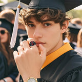 Sterling Silver Personalized  Birthstone High School College Class Ring  for Men