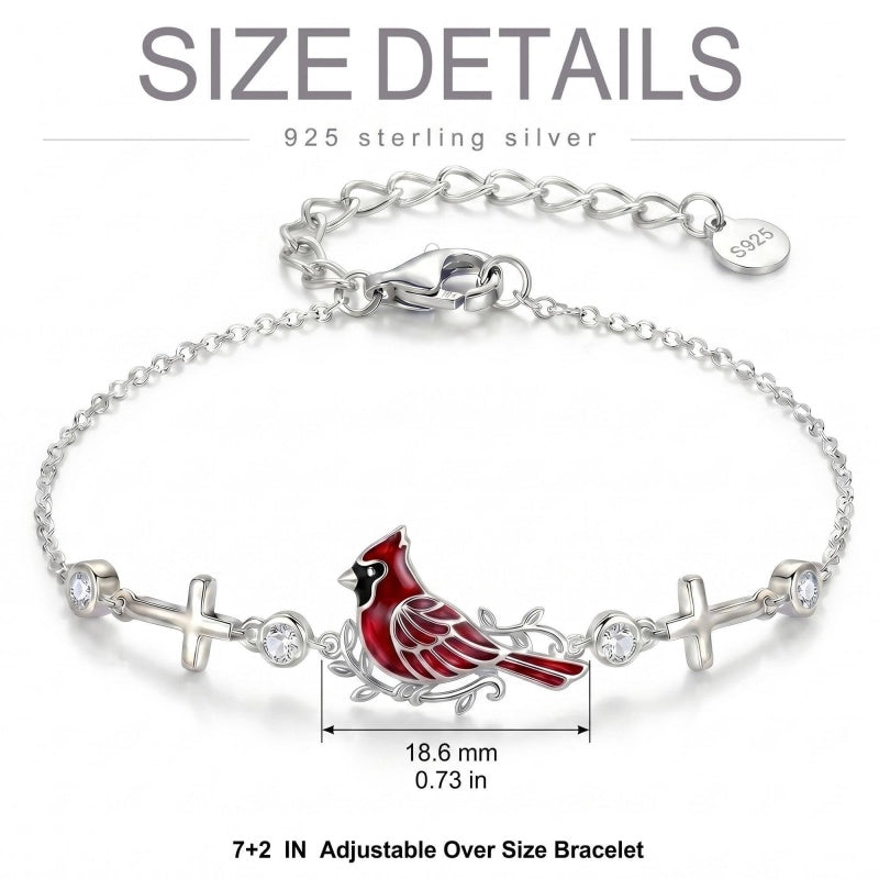 Sterling Silver Dragonfly Butterfly Cardinal Hummingbird Jesus Fish Lotus Daisy Sunflower Rose Faith Cross Bracelet