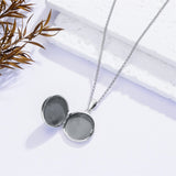 Sterling Silver Personalized Photo &Engraved Round Photo Necklace