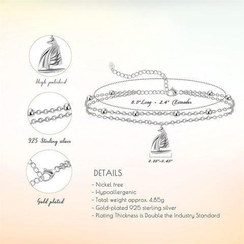 Sterling Silver Multi-layered Animal Anklet