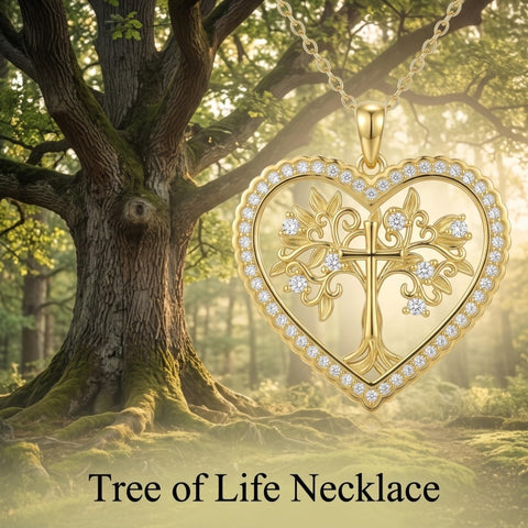 14K Gold Plated  Tree of Life Pendant Necklace for Women