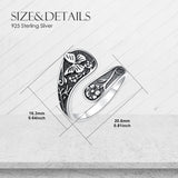 Sterling Silver Turquoise Hummingbird Butterfly Sunflower Adjustable Spoon Ring