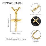 14K Gold Plated Cross Pendant Necklace Protection Jewelry Religious Gift