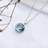 Sterling Silver Crystal Heart Birthstone Moon Star Pendant Necklace