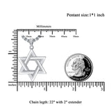 Sterling Silver Star of David Pendant Necklace for Men