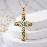 14K Gold Plated Cross Pendant Necklace Faith Jewelry Gift for Women