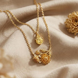 14K Gold Birthstone Birth Flower  Pendant Necklace Birthday Jewelry Gifts for Women