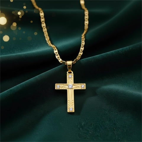 14K Gold Plated Cross Infinity  Pendant Necklace  for Women