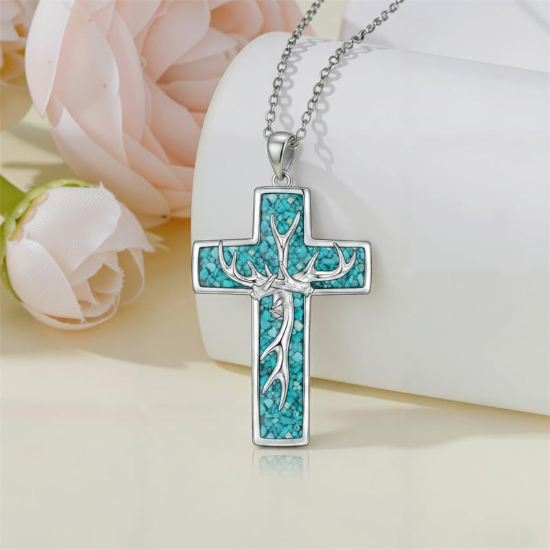 Sterling Silver Cross Pendant Necklace for Women Southwestern Cross Jewelry Gifts