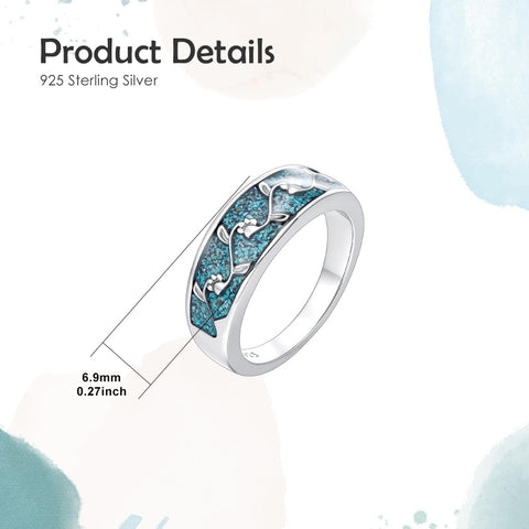 Sterling Silver Turquoise Butterfly Lotus Pet Paw Ring for Women