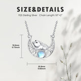Sterling Silver Moonstone Celtic Knot Raccoon Otter Pig Dolphin Cow Pendant Necklace Birthday Mother's Day Gift