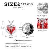 Sterling Silver Crystal Guardian Angel Caduceus Pendant Necklace