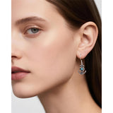 Sterling Silver Turquoise Anchor Dangle Earrings