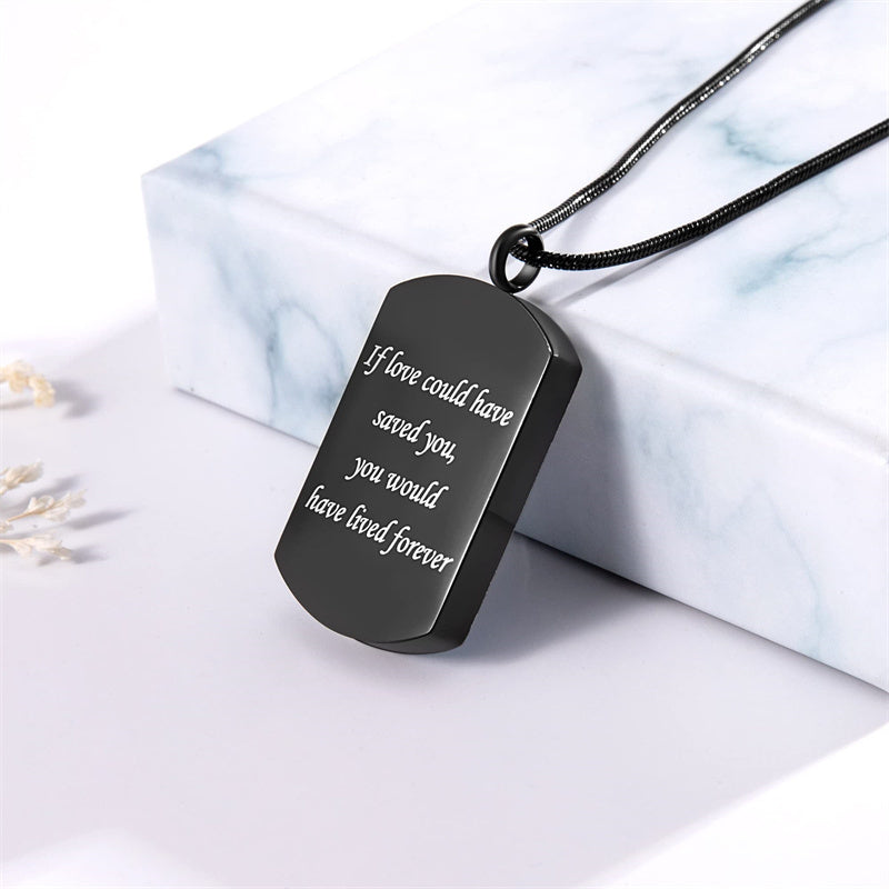 Stainless Steel Personalized Photo Engraved Urn Necklace for Ashes