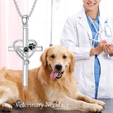 Sterling Silve Veterinary Stethoscope & Cross Pendant Necklace