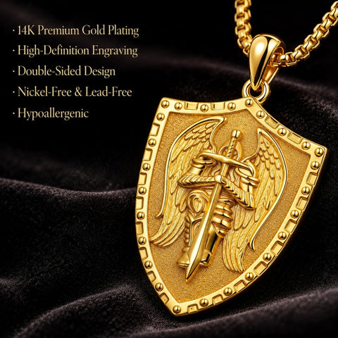 Patron Saint Medal Gold Plated Catholic Pendant Christian Religious Necklace Amulet Jewelry