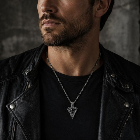 Malachite Turquoise Arrow Pendant Necklace for Men