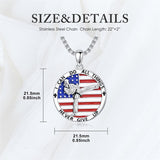 Sterling Silver American Flag Baseball  Basketball Boxing Football Golf Sports Pendant Necklace