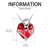 Sterling Silver Heart Crystal Stethoscope Pendant Necklace