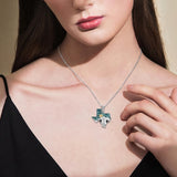 Sterling Silver  Bluebonnets Cow Skull Cowboy Hat Boot Cactus Cowgirl Texas Necklace Texas Necklace