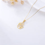 14K Yellow Gold Mother and Child Pendant Necklaces for Women