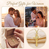14K Gold Plated Faith Cross Pendant Necklace Religious Gifts for Women