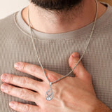 Sterling Silver Deer Bass Fish Wild Duck Fish Hook Pendant Necklace Hunting Jewelry Gifts for Men