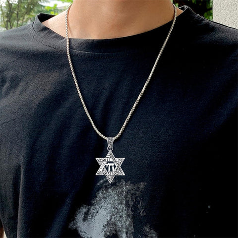 Sterling Silver Star of David Chai Cross Evil Eye Lion of Judah Menorah Tree of Life Protection Pendant Necklace