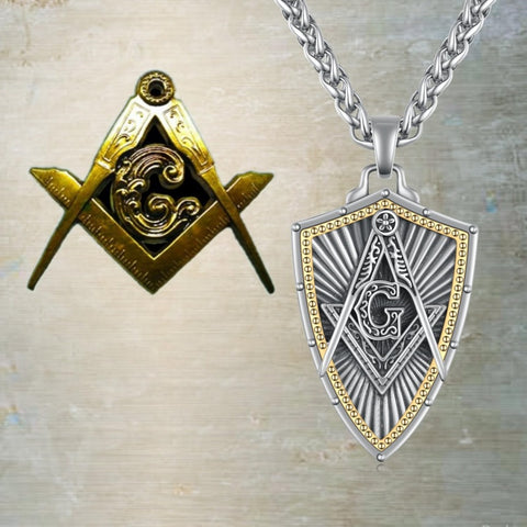 14K Gold Plated Masonic Cross Compass St Michael St Christopher Santa Muerte Star of David Pendant Necklace