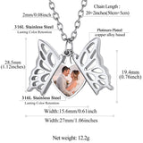 Copper Personalized  Photo Hollow Butterfly Pendant Necklace