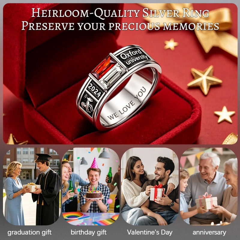 Copper Personalized Birthstone High School College Class Ring Graduation Gift