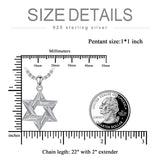 Sterling Silver Star of David Pendant Necklace for Men