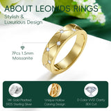 14K Gold Plated Moissanite or Lab-Grown Emerald Dainty Eternity Wedding Rings Birthday Jewelry for Her