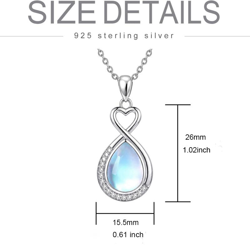 Sterling Silver Teardrop Gemstone Rose Butterfly Infinity Heart Necklace for Women