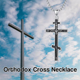 Sterling Silver Wooden Lion Orthodox Sword Wolf Cross Pendant Necklace