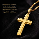 Cross Pendant Necklace  14K Gold Plated Christian Faith Jewelry