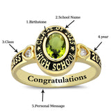 Sterling Silver Personalized Engraved Birthstone Class Ring Graduation Ring