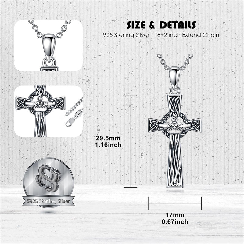 Sterling Silver Medusa Goddess Hand & Heart Ma’at Goddess Nefertiti Goddess Religious Pendant Necklace
