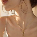 14K Plated Gold Cross Pendant Crucifix Necklace Christian Jewelry Baptism Religious Faith