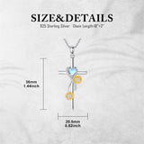 Sterling Silver Cross Moonstone Dragonfly Butterfly Bee Hummingbird Ladybug Pendant  Necklace for Women