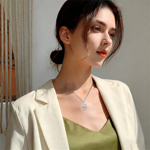 Sterling Silver Moonstone Pug Chihuahua Poodle German Shepherd Maltese Pendant Necklace Engraved wth I Love You Forever