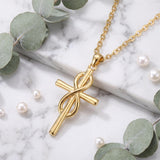 10K 14K 18K Gold Cross Pendant Necklace Religious Jewelry Gifts for Men and Women