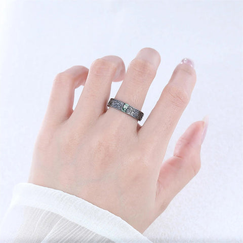 Sterling Silver 10K 14K 18K Gold Natural Leaf  Moss Agate Engagement Anniversary Couple Ring Sets