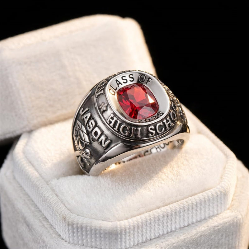 Copper Sterling Silver Custom Birthstone Class Ring for Men