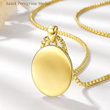 Patron Saint Medals Protection  14K Gold Plated Necklace for Men